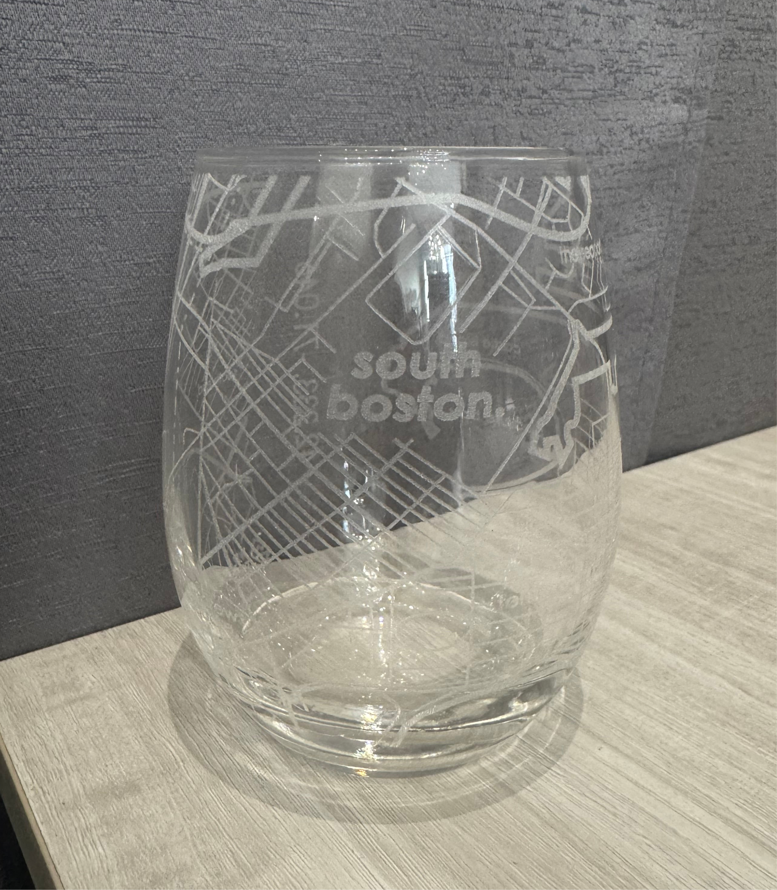 SOUTH BOSTON WINE MAP GLASS