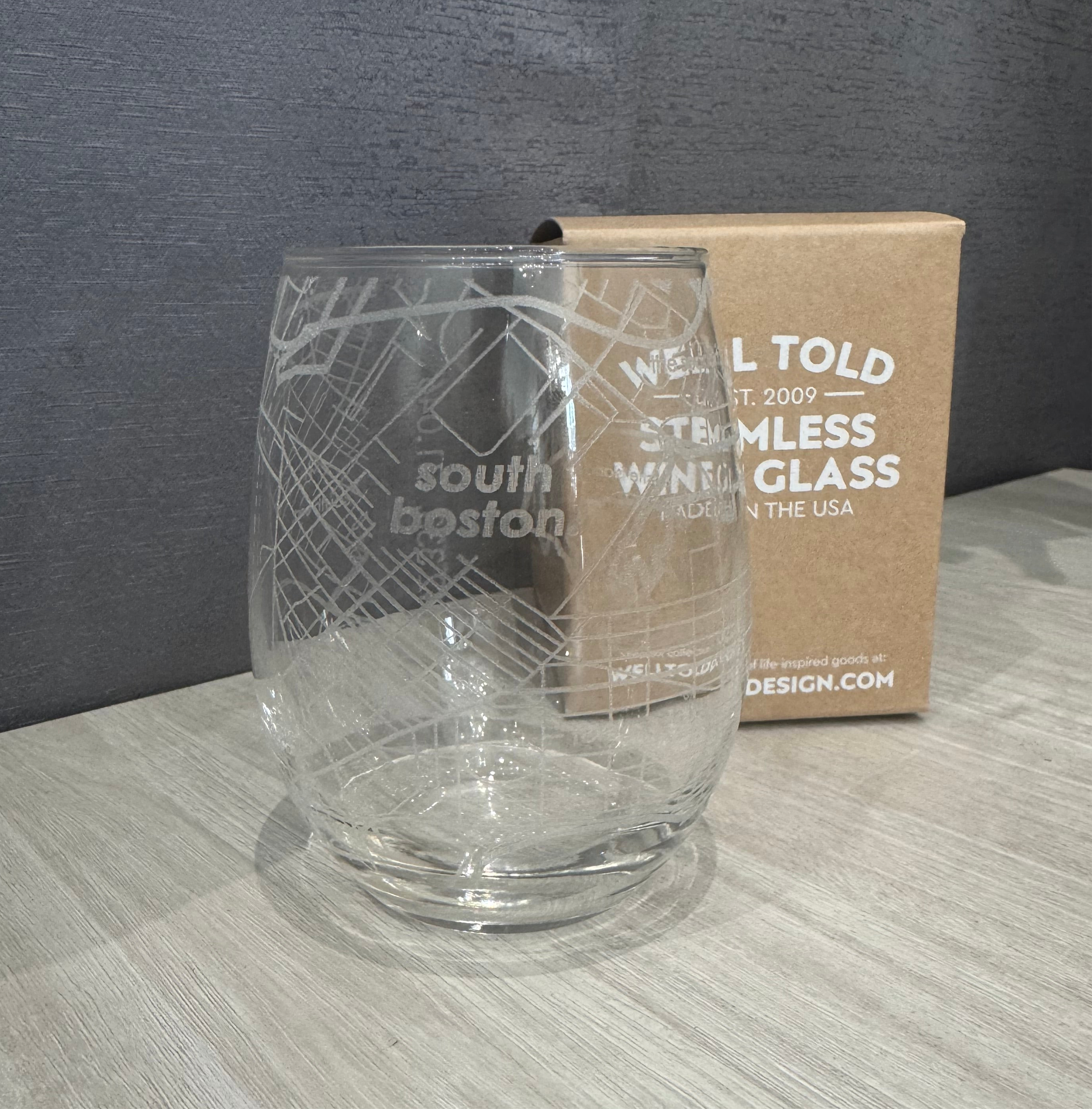 SOUTH BOSTON WINE MAP GLASS