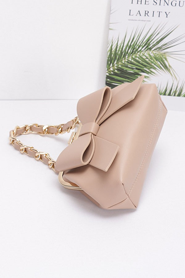 PRETTY BOW BAG IN BEIGE