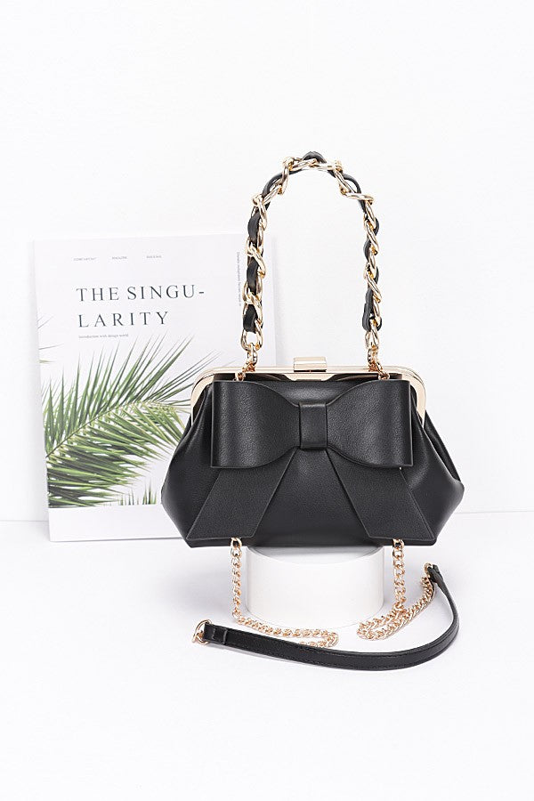 PRETTY BOW BAG IN BLACK