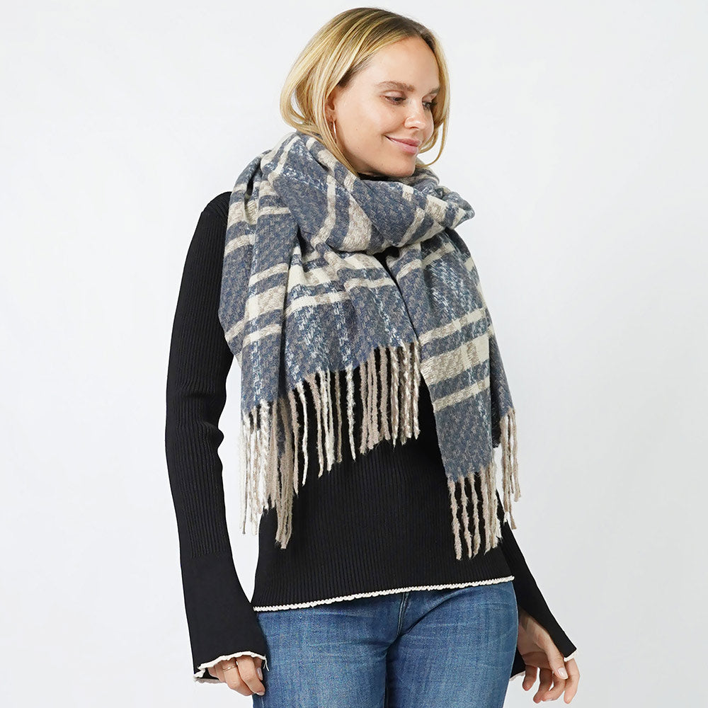 THE SHIOBAN SCARF IN BLUE PLAID