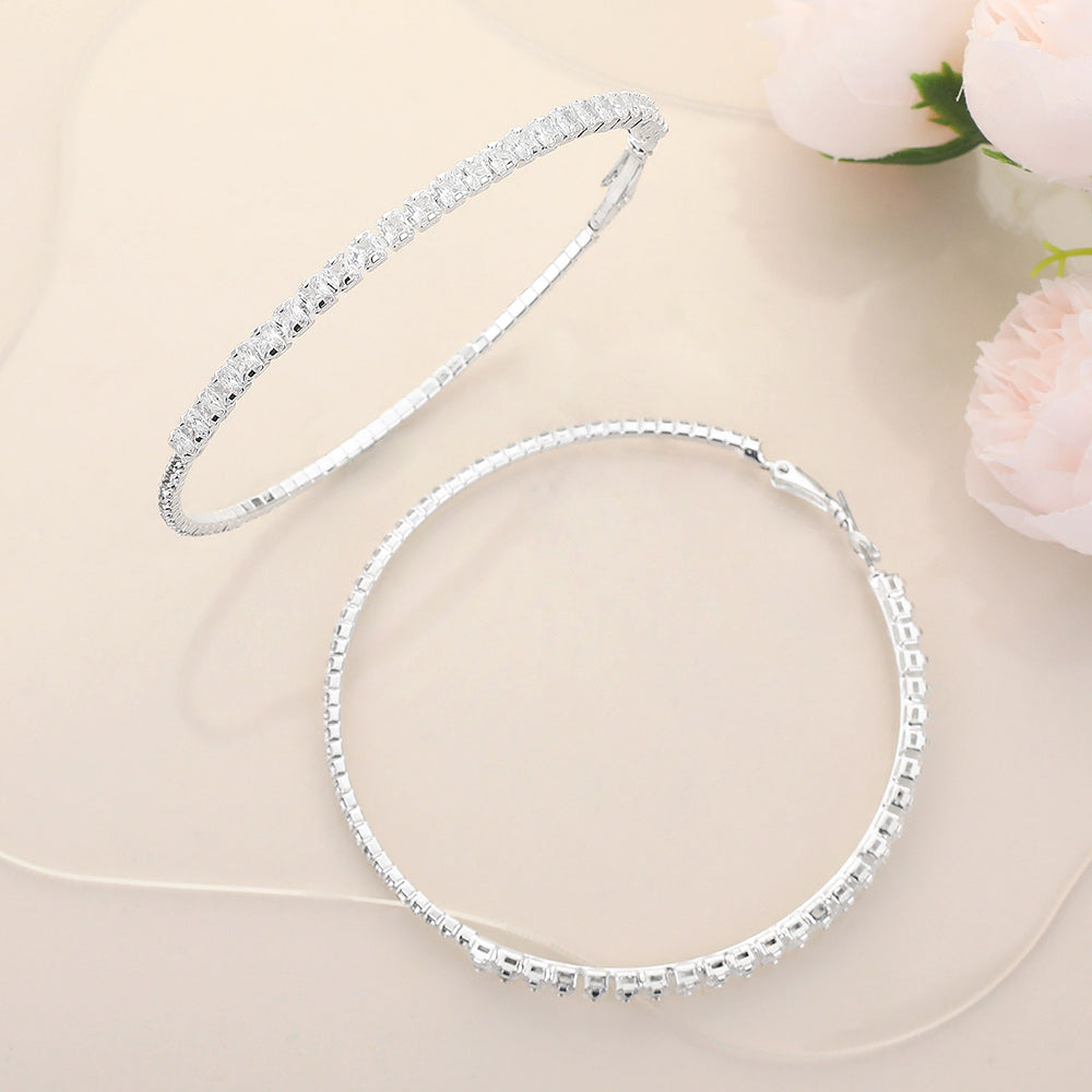 SILVER BLING HOOPS