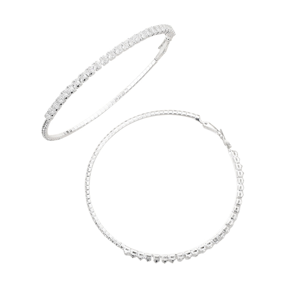 SILVER BLING HOOPS