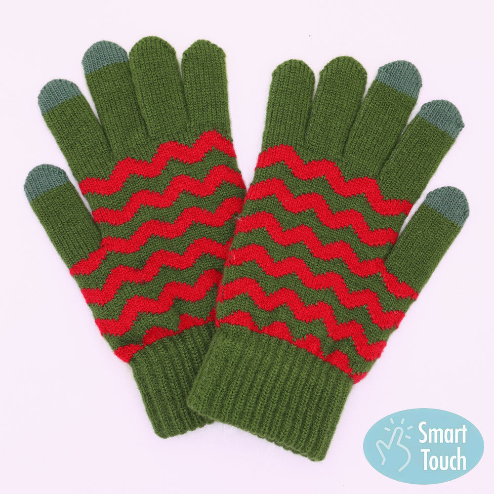 STRIPED TOUCH TONE GLOVES
