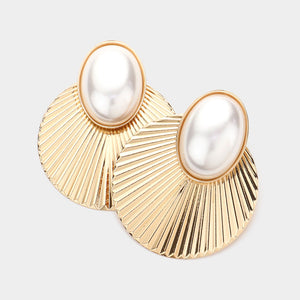 RETRO GOLD AND PEARL EARRINGS