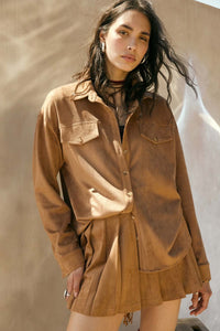 FAUX SUEDE SHACKET