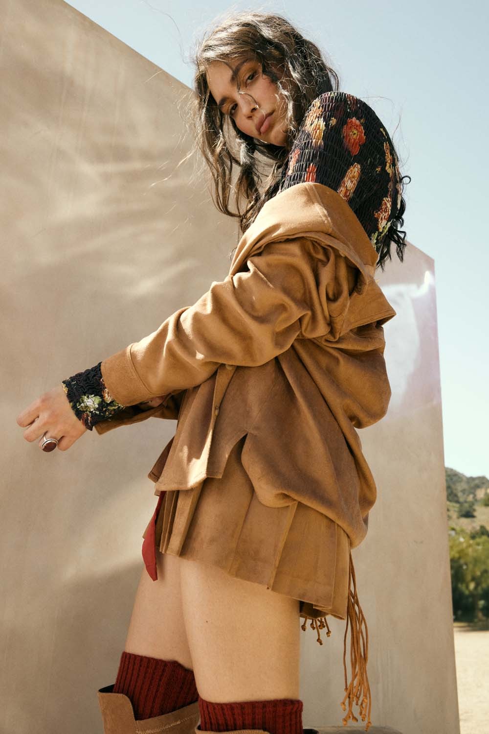 FAUX SUEDE SHACKET