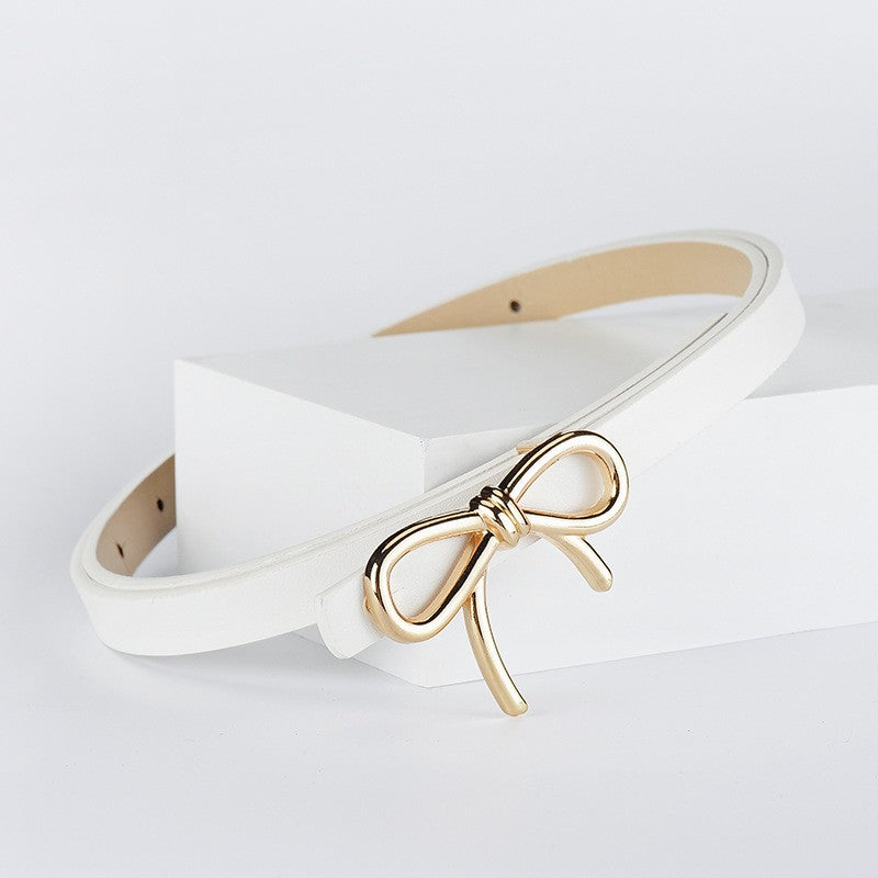 WHITE BOW BELT
