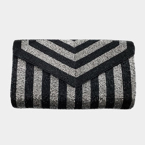 CHEVRON IN BLACK + SILVER