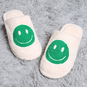 GREEN AND SMILEY SLIPPERS
