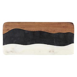 MARBLE AND WOOD SERVING BOARD